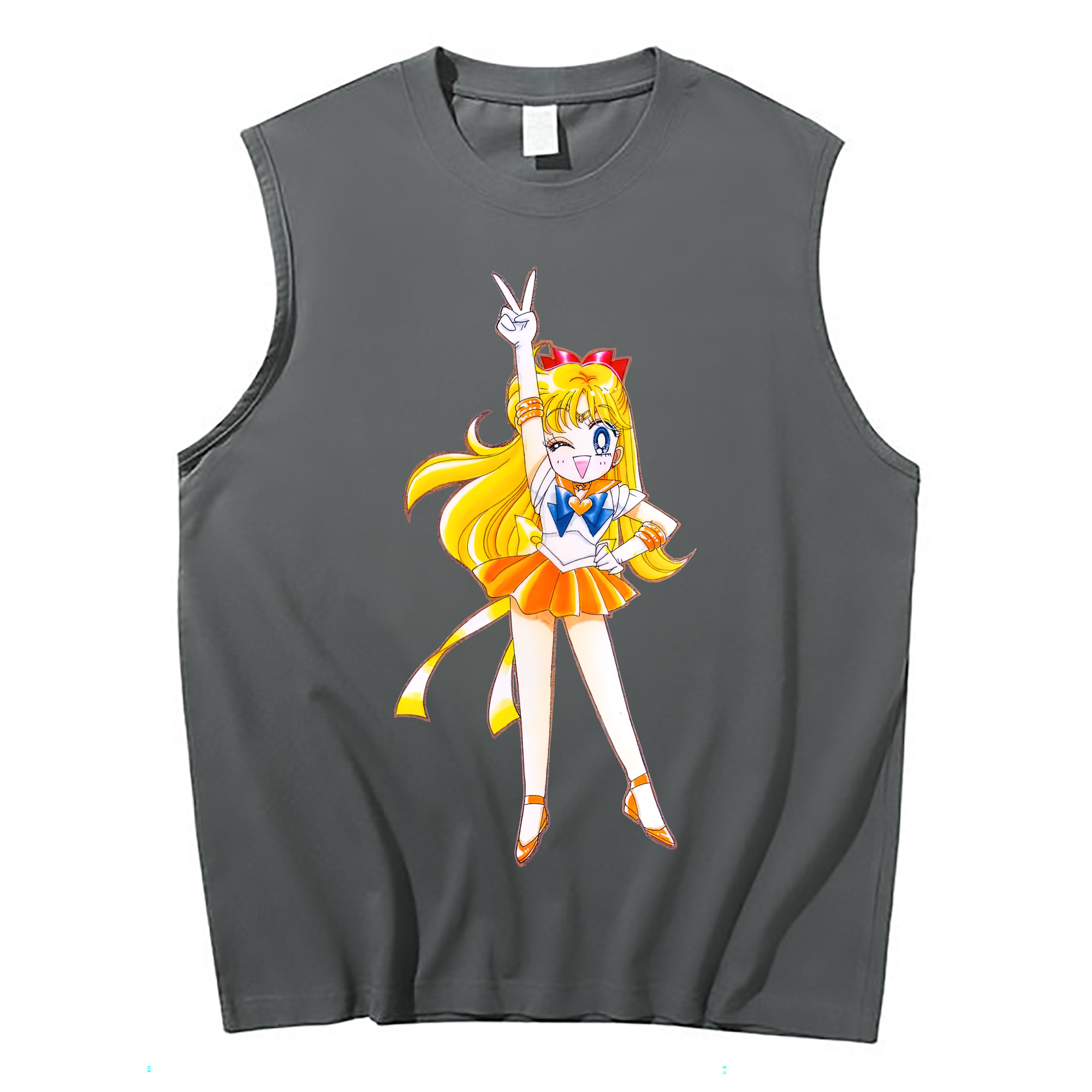 （画像用） 美少女戦士セーラームーン 愛野 美奈子 あいの みなこ Sailor Moon Aino Minako コットン100％タンクトップ（フロントプリント）
